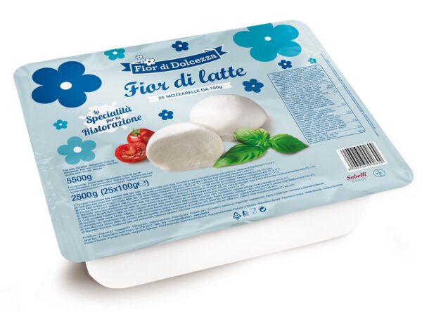 Mozzarella fior di dolcezza 25*100 g.